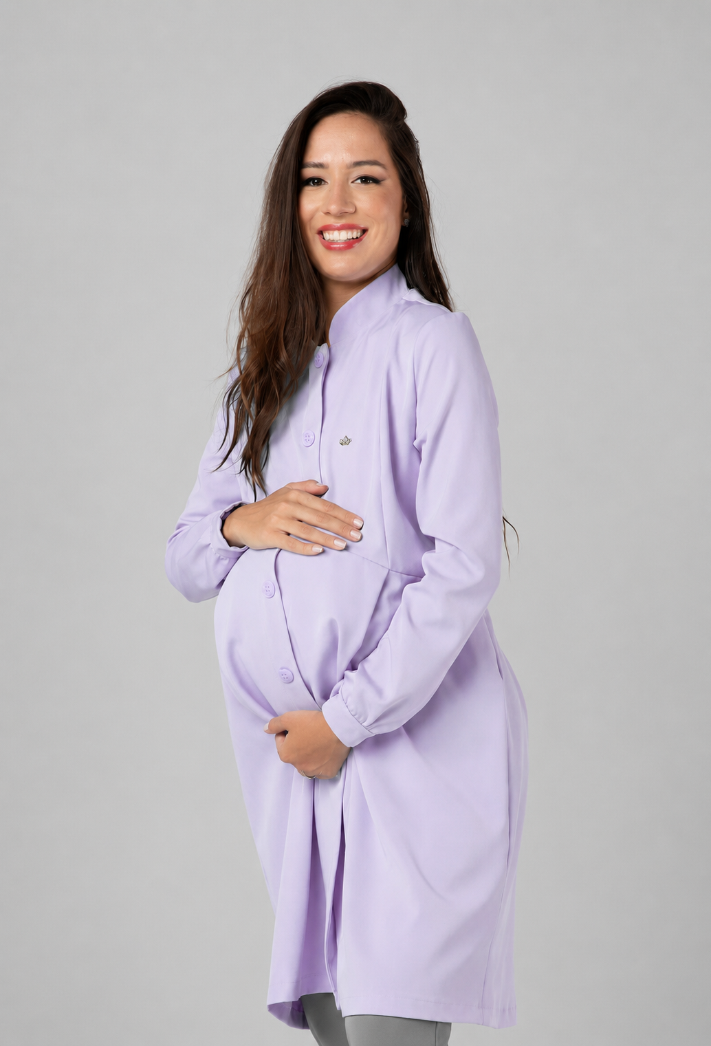 Jaleco Feminino Grávida Lilás