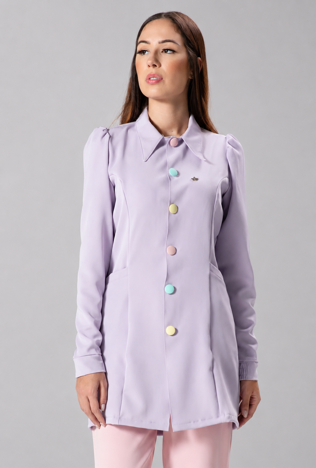 Jaleco Feminino Happy Lilás