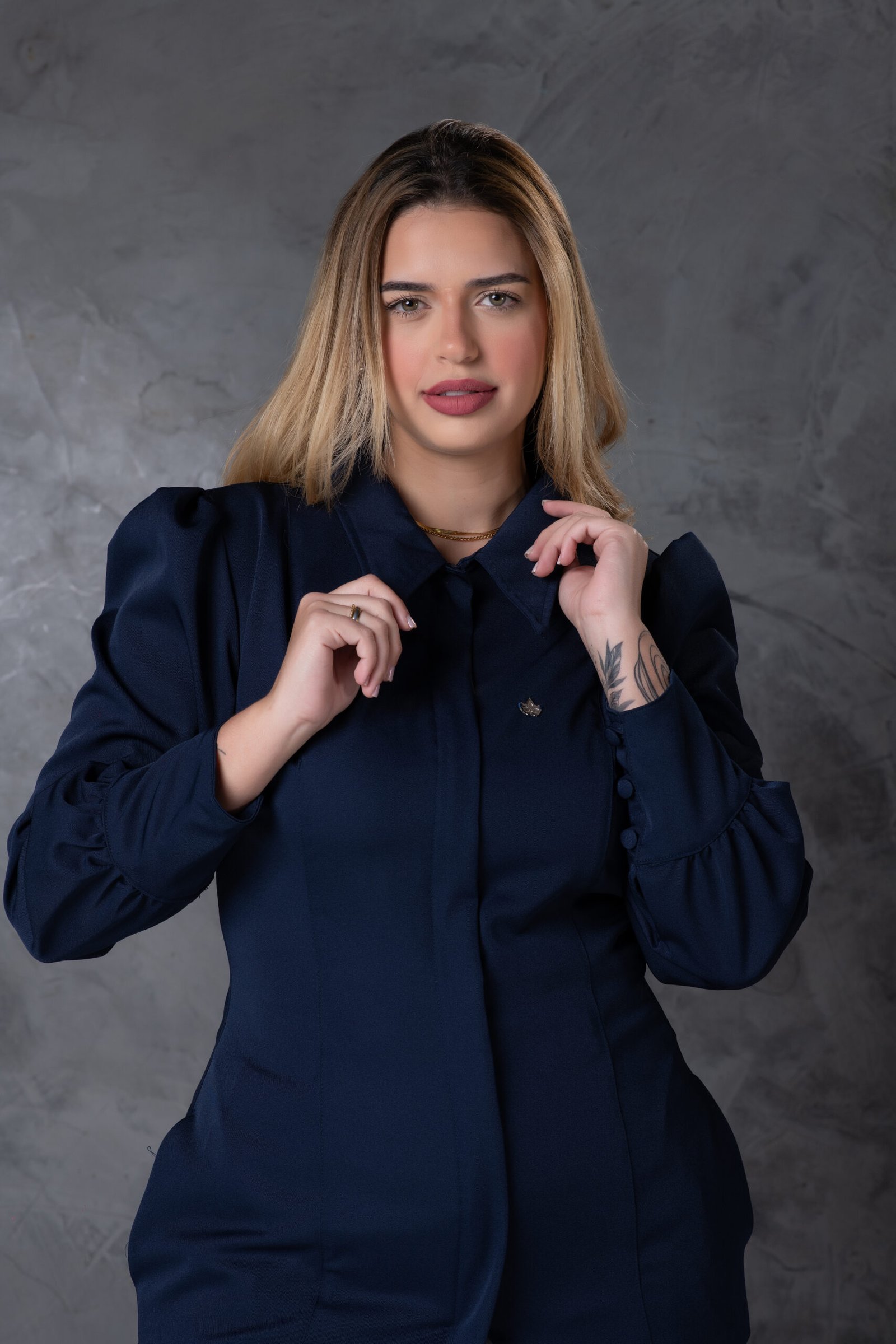 Jaleco Feminino Lívia Azul Marinho