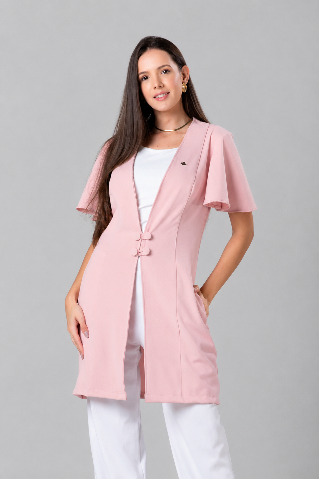 Jaleco Feminino New Verona Nude Rosado