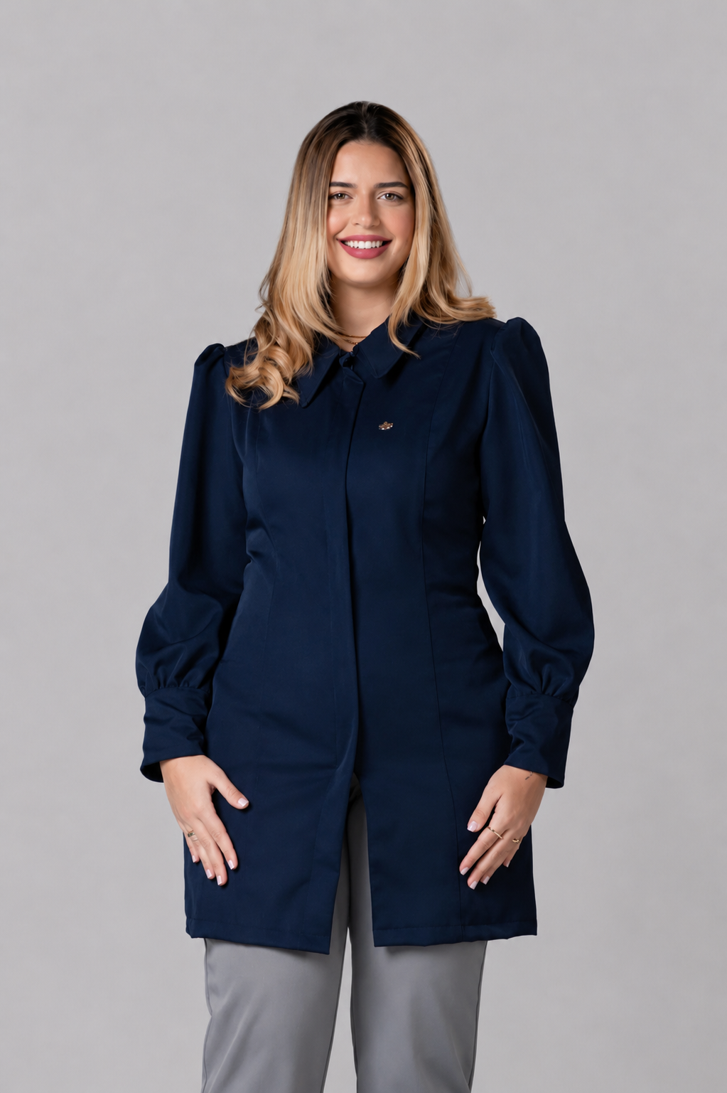 Jaleco Feminino Lívia Azul Marinho