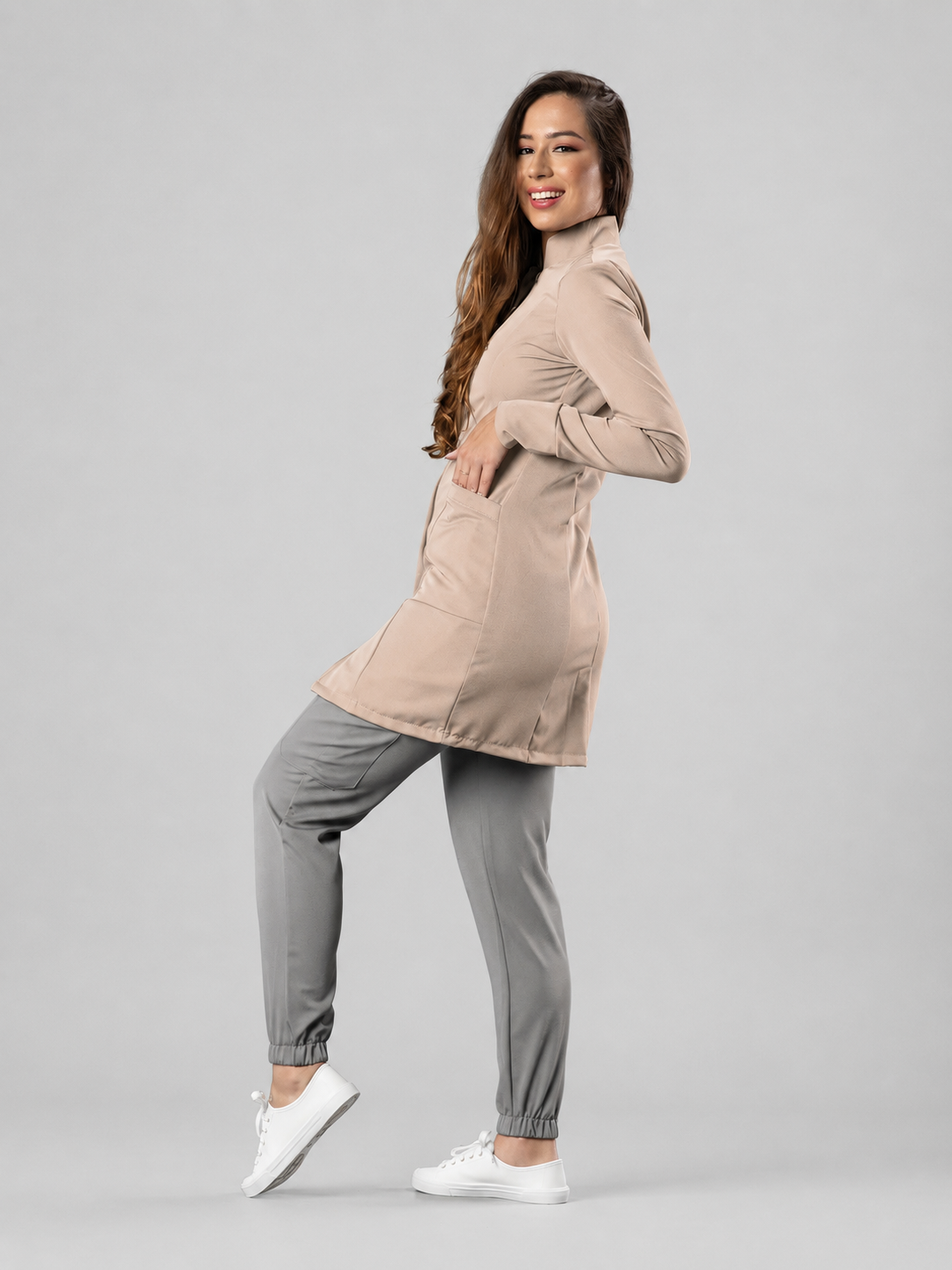 Jaleco Feminino Basic Doce de Leite