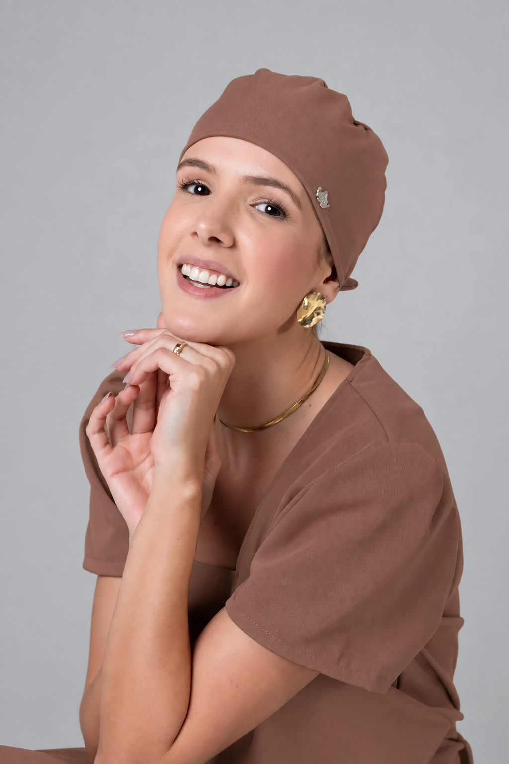 Touca Bandana Feminina Marrom